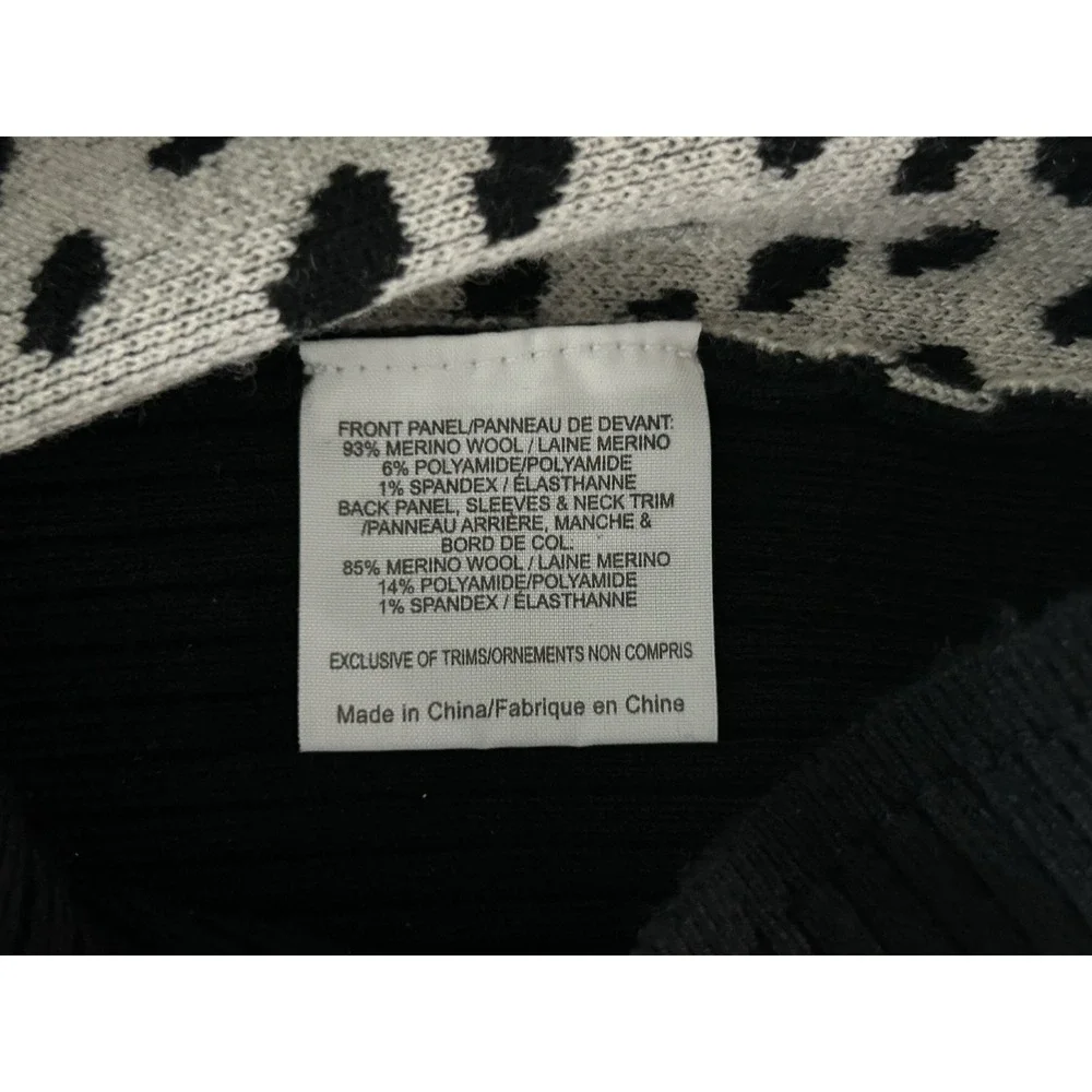 Tory Burch Gemma Sweater Dress Merino Wool Black Dotted Pony XS